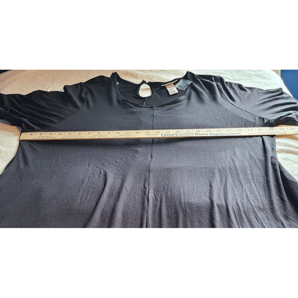 Catherines Womens 2X A-Line Hankerchief Hem Stoneywood Stripe Pockets Dress - Picture 9 of 13